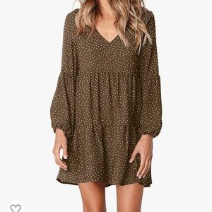 Swing polka dot dress, M, excellent condition, great fall color